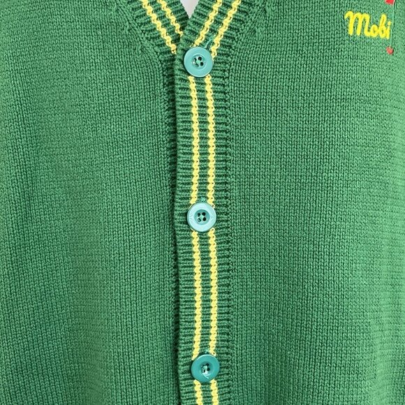 Yitai x Mobi Varsity Style Golfing Golf Cardigan Sweater 2XL Green Yellow Knit - Picture 8 of 16